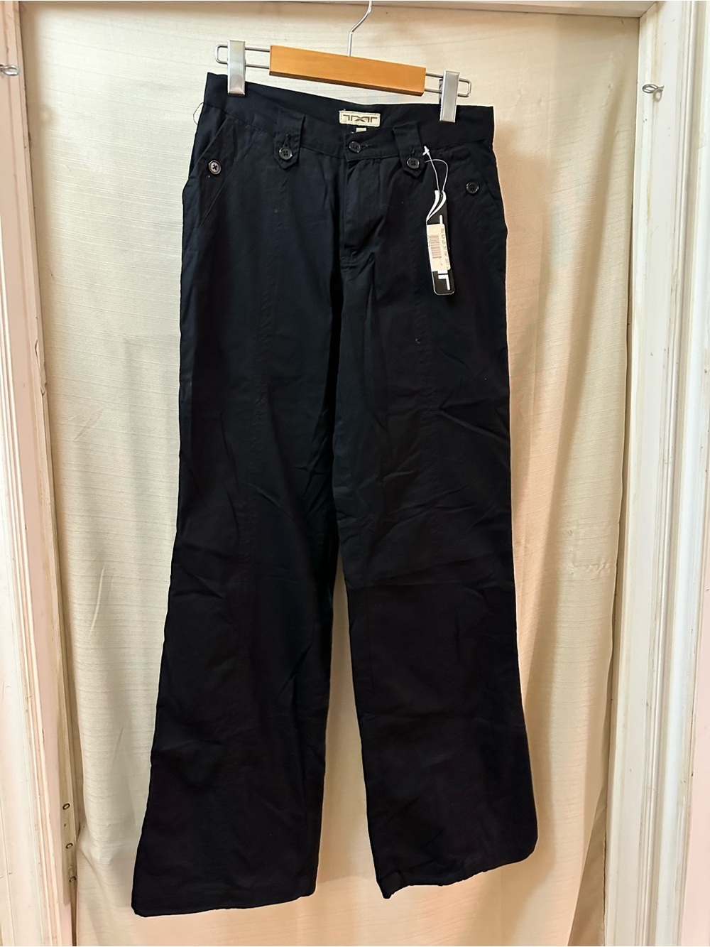 JL Black Cargo Utility Pants Adjustable Hem Wide Leg Y2K Women’s Size 5 (6) NWT